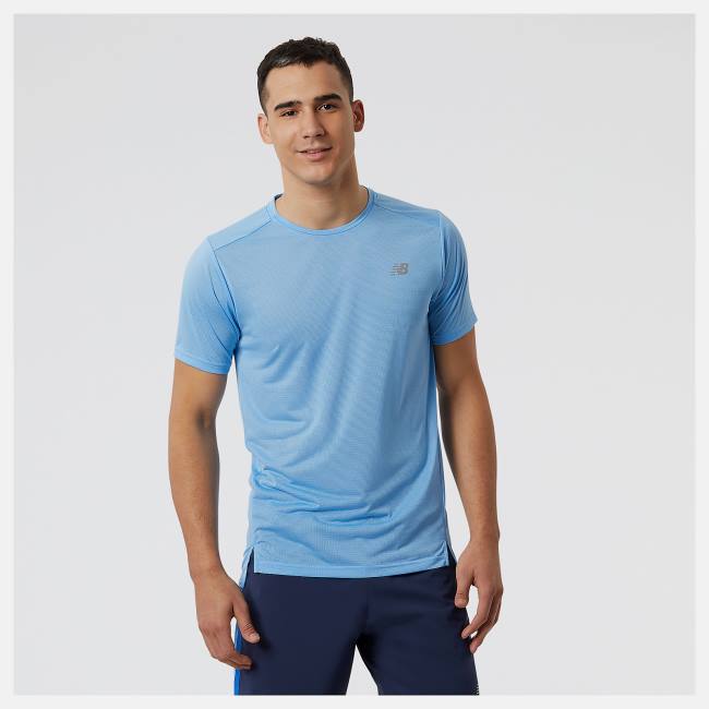 Tricouri Barbati New Balance Accelerate Scurte Sleeve Albastri | NB937VGE