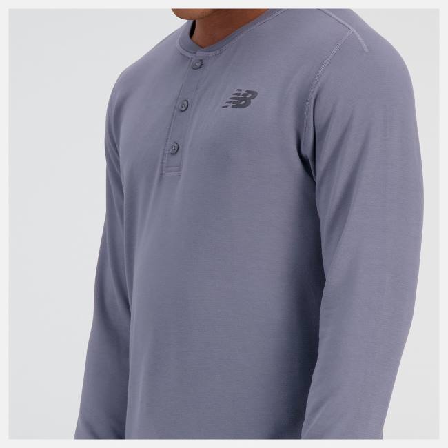 Tricouri Barbati New Balance Baseball Henley Gri | NB083VAX