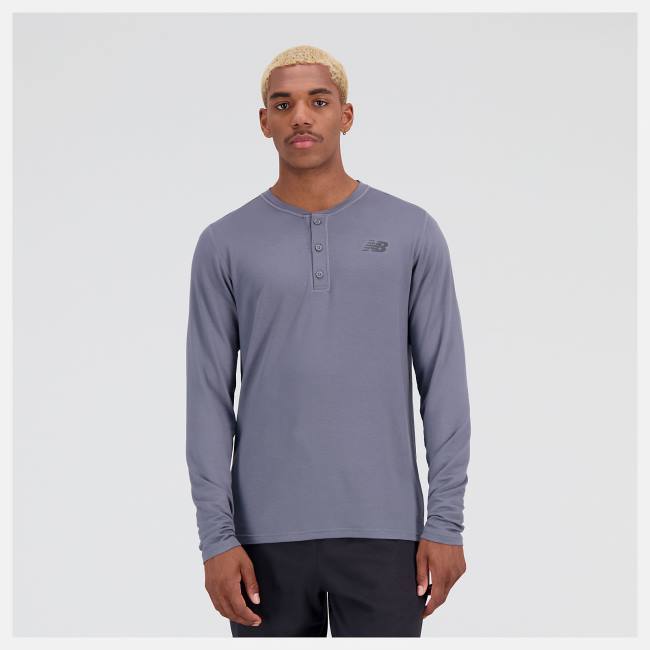 Tricouri Barbati New Balance Baseball Henley Gri | NB083VAX