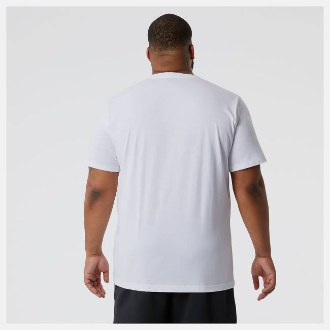 Tricouri Barbati New Balance Essentials Stacked Logo Tee Albi | NB385PKR