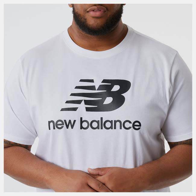 Tricouri Barbati New Balance Essentials Stacked Logo Tee Albi | NB385PKR