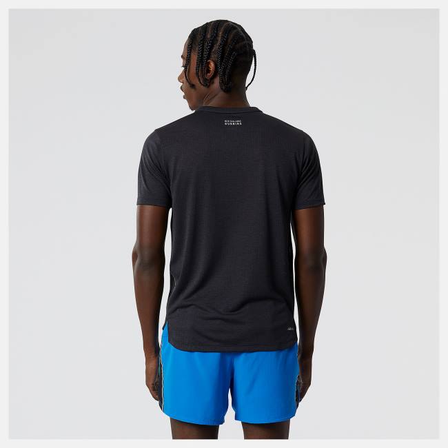 Tricouri Barbati New Balance Impact Run Scurte Sleeve Negrii | NB532YZE