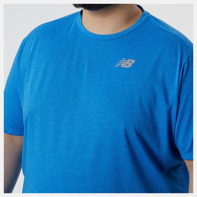 Tricouri Barbati New Balance Impact Run Scurte Sleeve Albastri | NB693IYM