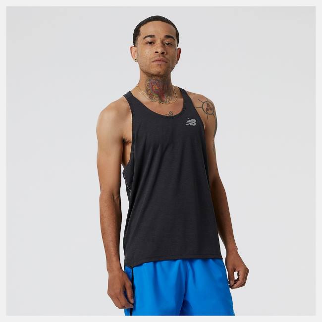 Tricouri Barbati New Balance Impact Run Singlet Negrii | NB723BFM