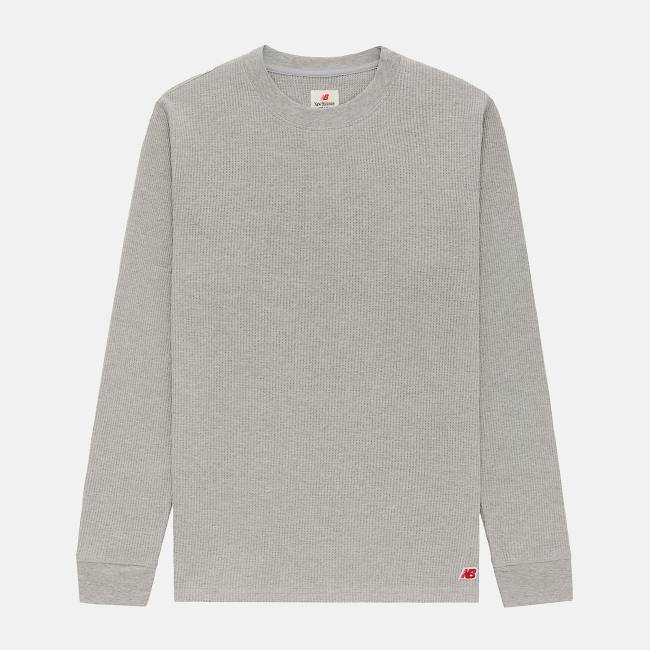 Tricouri Barbati New Balance MADE in USA Long Sleeve Thermal Gri | NB312PJV