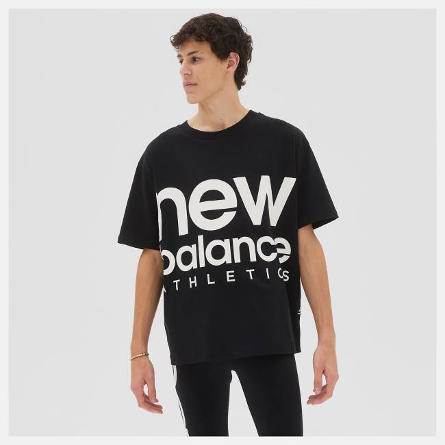 Tricouri Barbati New Balance NB Athletics Unisex Out of Bounds Tee Negrii | NB241QUA