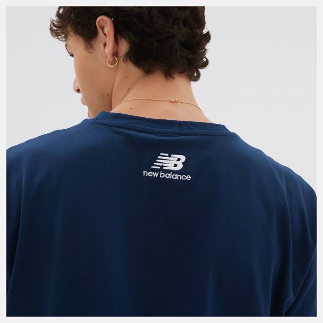 Tricouri Barbati New Balance NB Athletics Intelligent Choice Tee Bej Indigo | NB572ATW