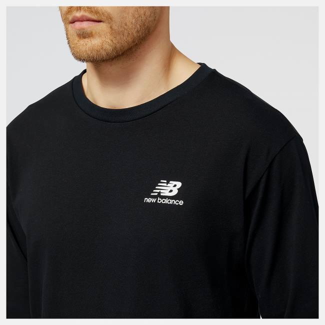 Tricouri Barbati New Balance NB Athletics Legacies Grafice Collage Long Sleeve Tee Negrii | NB801EBO