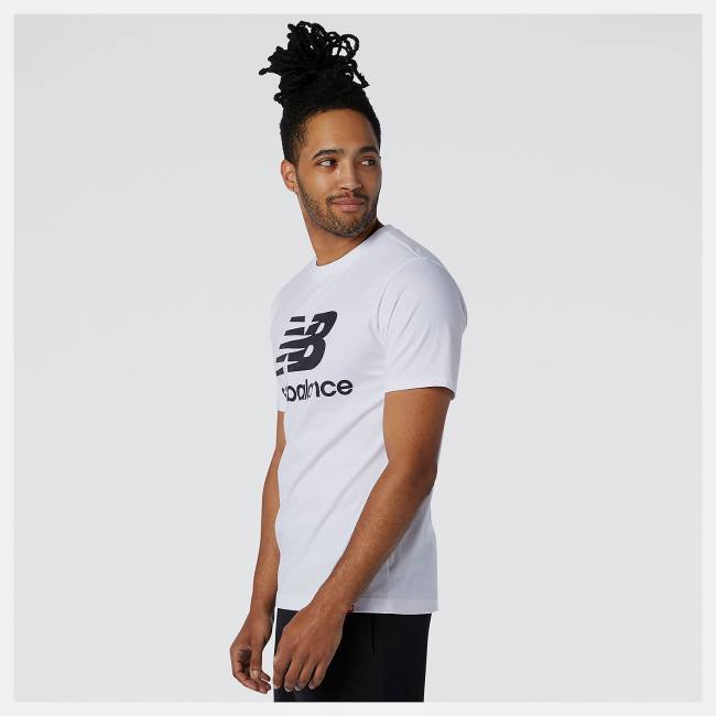 Tricouri Barbati New Balance NB Essentials Stacked Logo Tee Albi | NB160YLH