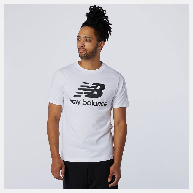 Tricouri Barbati New Balance NB Essentials Stacked Logo Tee Albi | NB160YLH