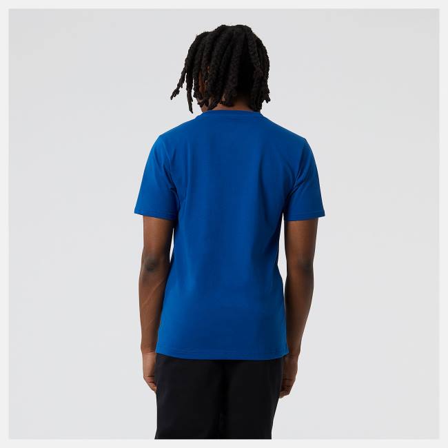 Tricouri Barbati New Balance NB Essentials Stacked Logo Tee Albastri | NB601WCH