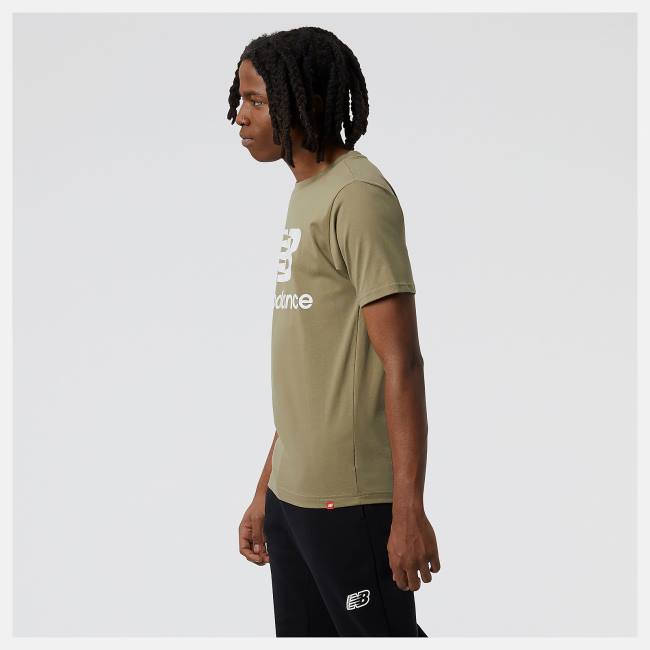 Tricouri Barbati New Balance NB Essentials Stacked Logo Tee Camuflaj | NB786NTL