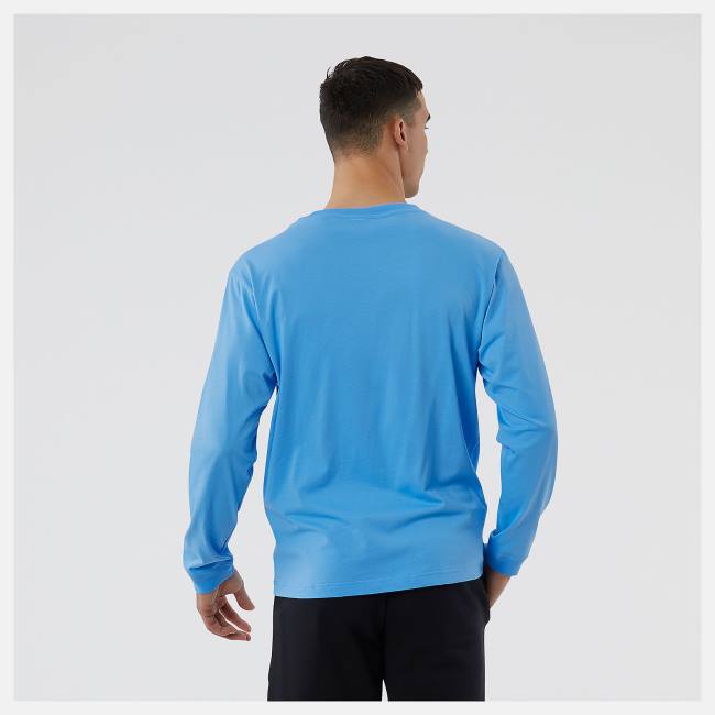 Tricouri Barbati New Balance NB Essentials Seasonal Long Sleeve Tee Albastri | NB921CBX