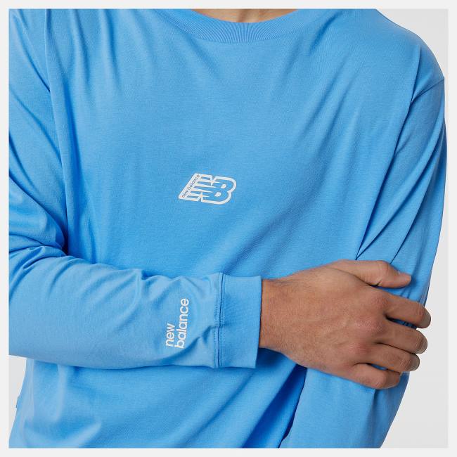 Tricouri Barbati New Balance NB Essentials Seasonal Long Sleeve Tee Albastri | NB921CBX