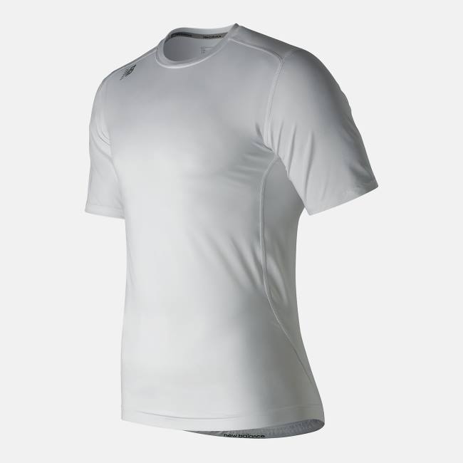 Tricouri Barbati New Balance NB Scurte Sleeve Baselayer Albi | NB249XJN