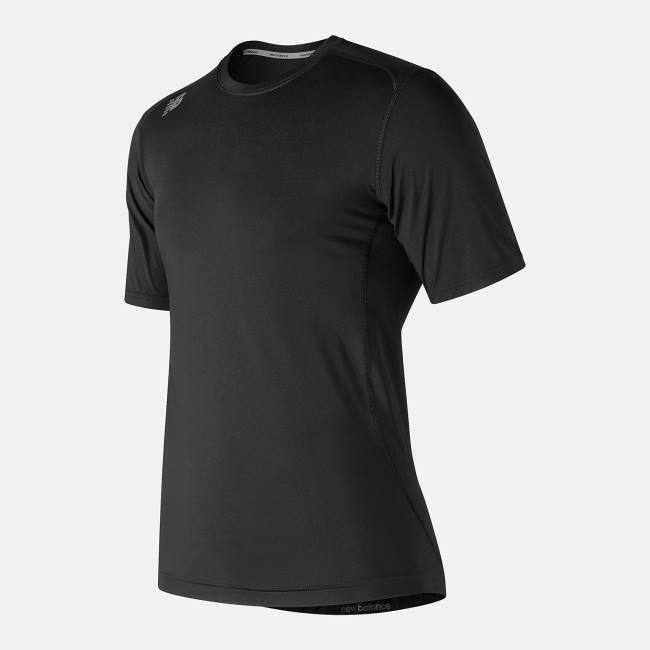 Tricouri Barbati New Balance NB Scurte Sleeve Baselayer Negrii | NB574FUY