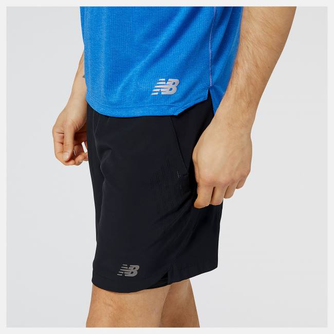 Tricouri Barbati New Balance NYC Marathon Impact Run Scurte Sleeve Albastri Inchis | NB813XAI