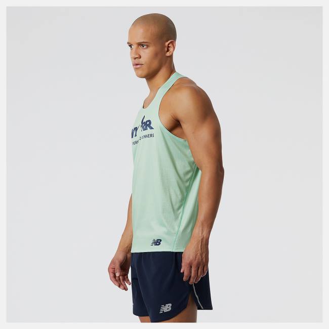 Tricouri Barbati New Balance NYRR Run For Life Singlet Verzi | NB427EMY