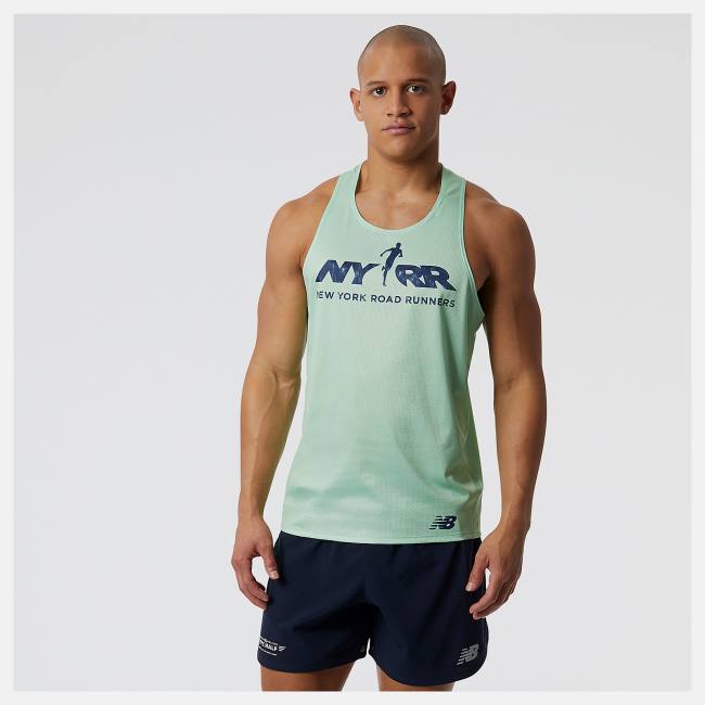 Tricouri Barbati New Balance NYRR Run For Life Singlet Verzi | NB427EMY