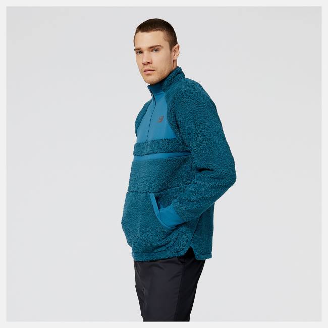 Tricouri Barbati New Balance Q Speed Sherpa Anorak Albastri | NB374RGT