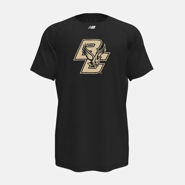 Tricouri Barbati New Balance Raglan Tech Tee(Boston College) Negrii | NB874HNF