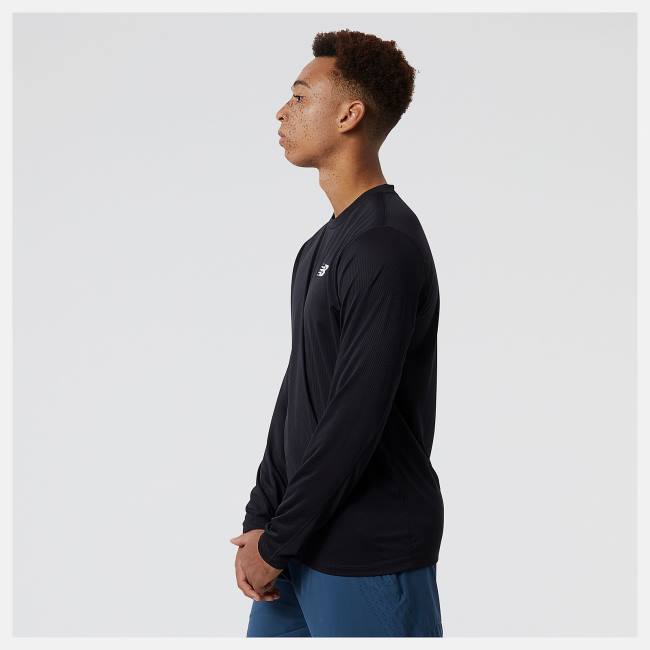 Tricouri Barbati New Balance Tenacity Long Sleeve Tee Negrii | NB823IVH