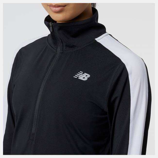 Tricouri Dama New Balance Accelerate Half Zip Negrii | NB093UEX