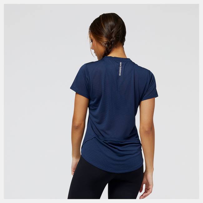 Tricouri Dama New Balance Accelerate Scurte Sleeve Top Bej Indigo | NB027FUZ