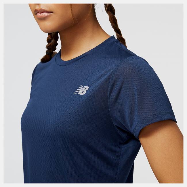 Tricouri Dama New Balance Accelerate Scurte Sleeve Top Bej Indigo | NB027FUZ