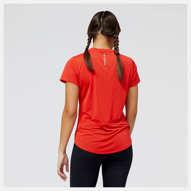 Tricouri Dama New Balance Accelerate Scurte Sleeve Top Rosii | NB372TMA