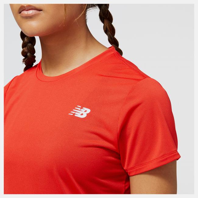 Tricouri Dama New Balance Accelerate Scurte Sleeve Top Rosii | NB372TMA