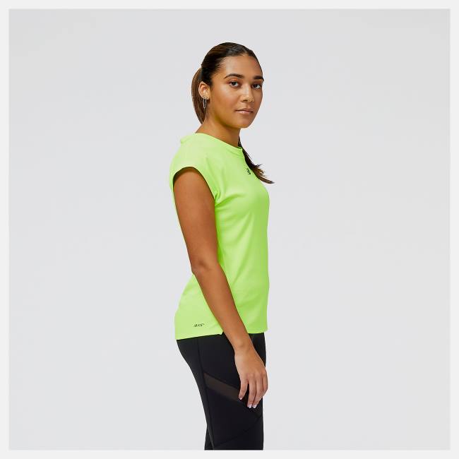 Tricouri Dama New Balance Impact Run AT N-Vent Scurte Sleeve Top Verzi | NB358BYJ