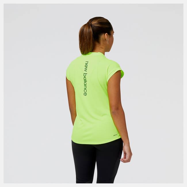 Tricouri Dama New Balance Impact Run AT N-Vent Scurte Sleeve Top Verzi | NB358BYJ