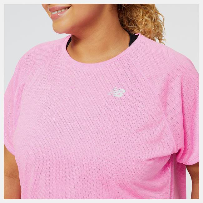 Tricouri Dama New Balance Impact Run Scurte Sleeve Roz | NB478APV