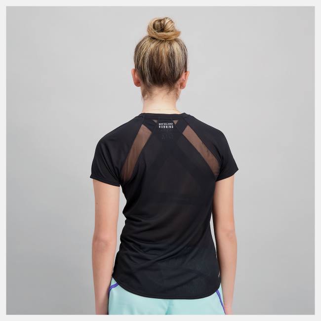 Tricouri Dama New Balance Impact Run Scurte Sleeve Negrii | NB781WZQ