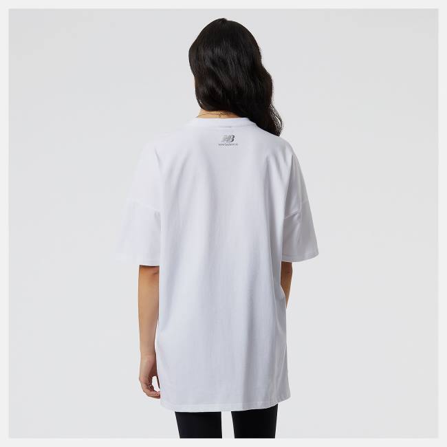 Tricouri Dama New Balance NB Athletics Oversized Tee Albi | NB627OEV