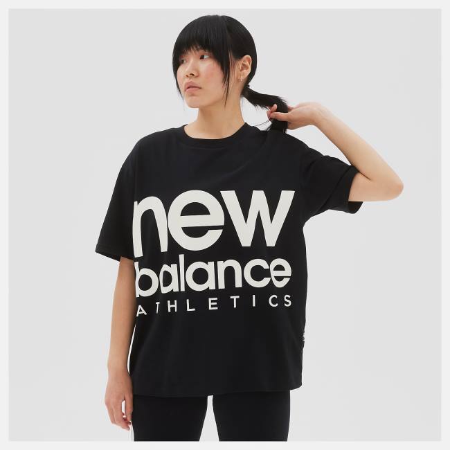 Tricouri Dama New Balance NB Athletics Unisex Out of Bounds Tee Negrii | NB813QJI