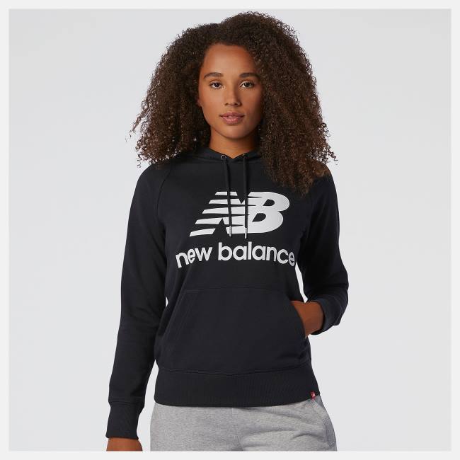 Tricouri Dama New Balance NB Essentials Pullover Hoodie Negrii | NB590SYD