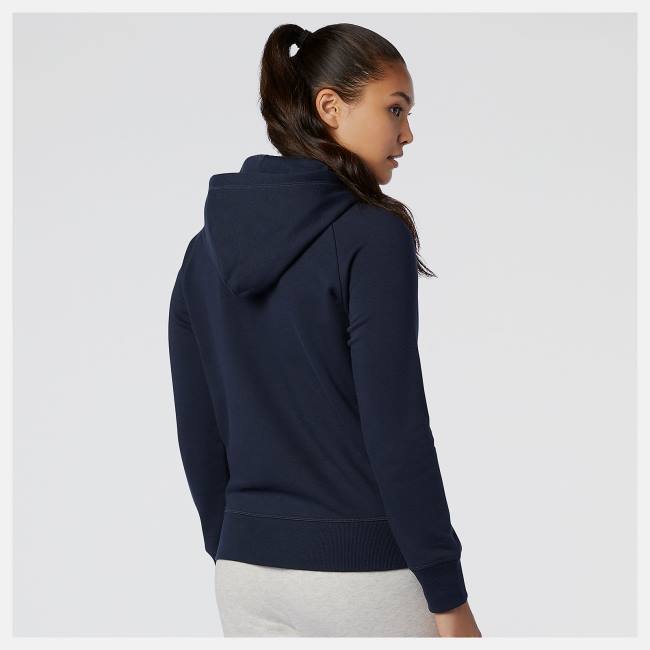 Tricouri Dama New Balance NB Essentials Pullover Hoodie Bleumarin | NB860AHB