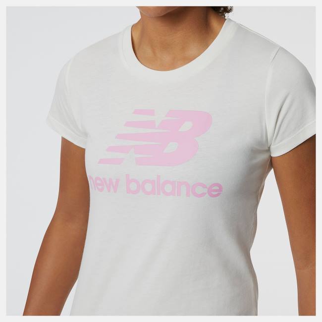 Tricouri Dama New Balance NB Essentials Stacked Logo Tee Albastri Deschis | NB937OKL