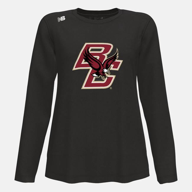 Tricouri Dama New Balance NB Long Sleeve Tech Tee(Boston College) Negrii | NB258WGM