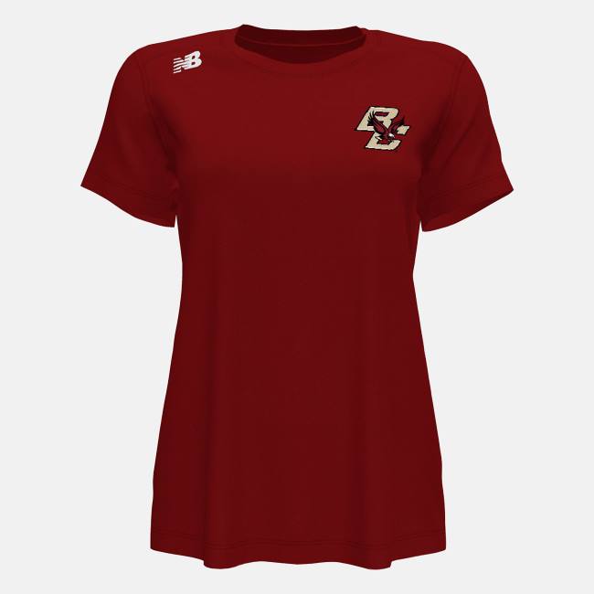 Tricouri Dama New Balance NB Scurte Sleeve Tech Tee(Boston College) Rosii | NB297GRH