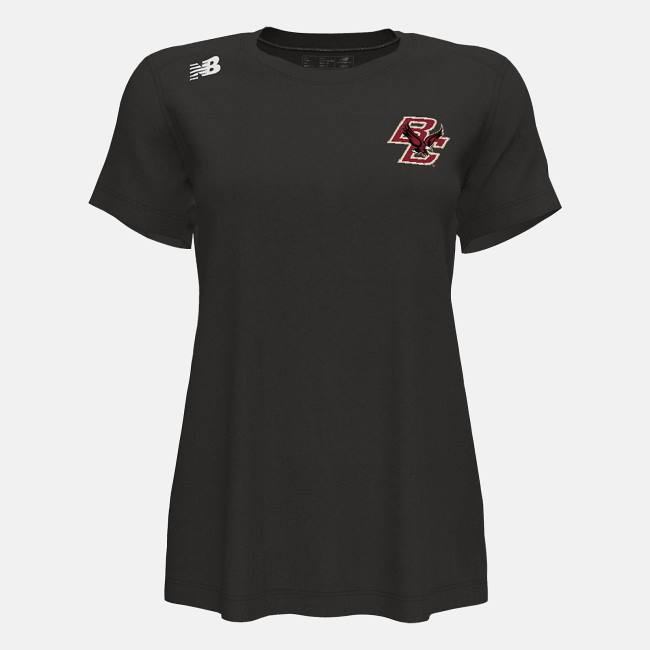 Tricouri Dama New Balance NB Scurte Sleeve Tech Tee(Boston College) Negrii | NB302CXH