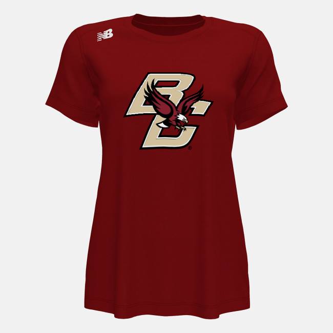 Tricouri Dama New Balance NB Scurte Sleeve Tech Tee(Boston College) Rosii | NB730YEC