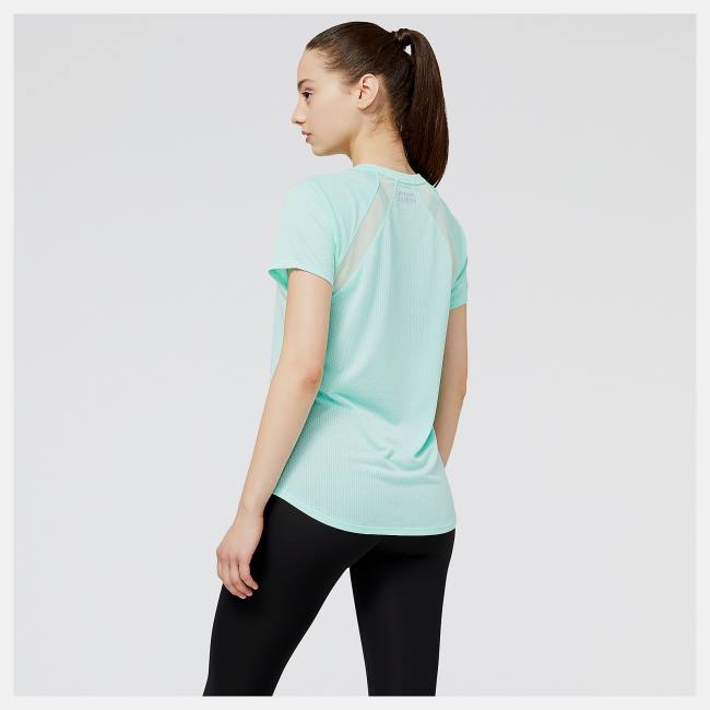 Tricouri Dama New Balance NYC Marathon Finisher Impact Run Scurte Sleeve Verde Menta Deschis | NB164YDB