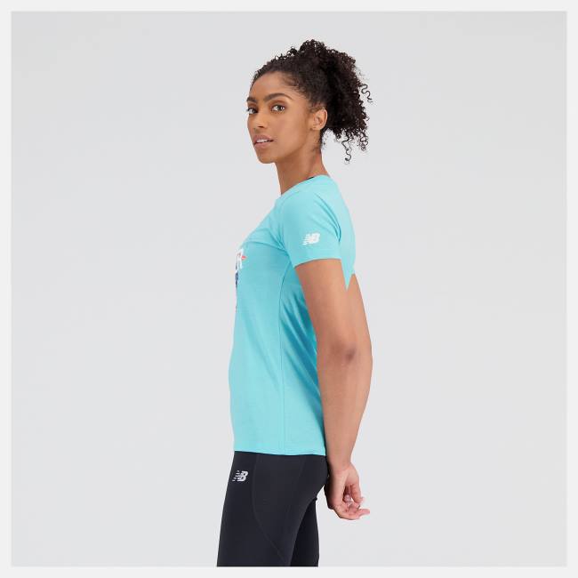 Tricouri Dama New Balance NYC Marathon Finish Line Grafice Tee Verde Menta Deschis | NB185TGD