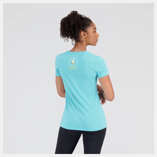 Tricouri Dama New Balance NYC Marathon Finish Line Grafice Tee Verde Menta Deschis | NB185TGD