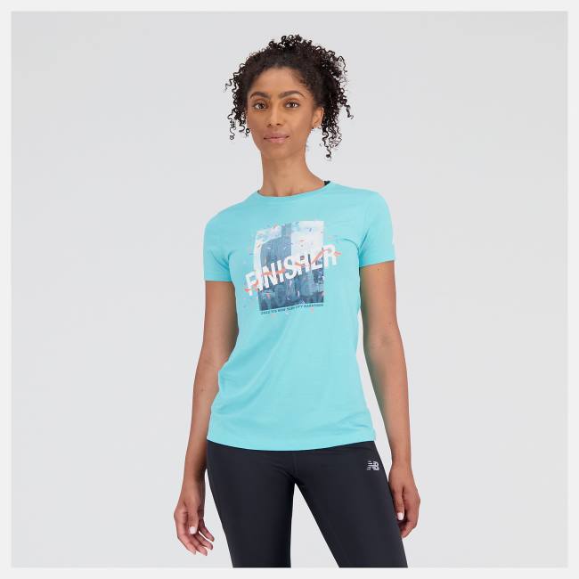 Tricouri Dama New Balance NYC Marathon Finish Line Grafice Tee Verde Menta Deschis | NB185TGD