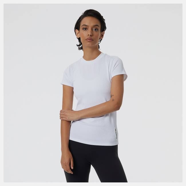 Tricouri Dama New Balance Perfect Rib Tee Albi | NB217PNY