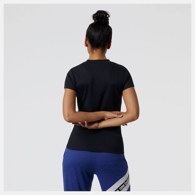 Tricouri Dama New Balance Perfect Rib Tee Negrii | NB359UTO